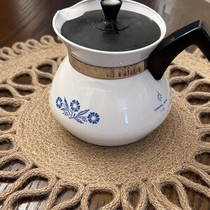 Three Pot Blue Cornflower Corning Ware Tea Pot